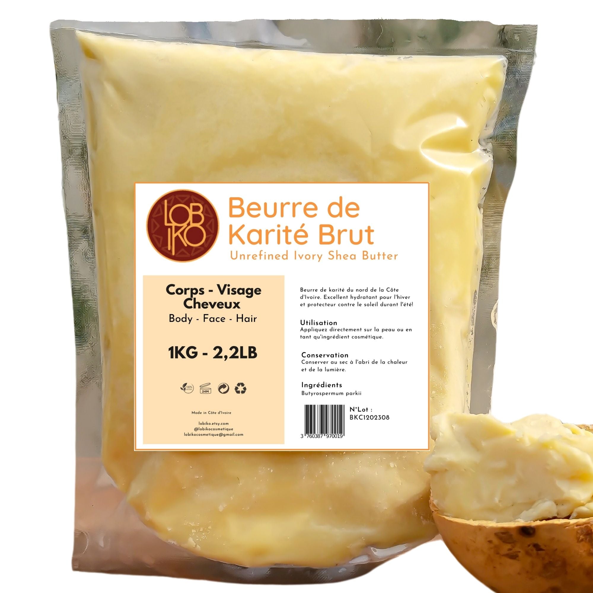 Beurre de Karité Brut (500g/1kg)